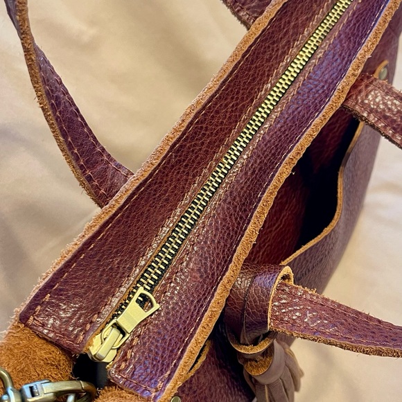 Portland Leather Crossbody Mini in Nutmeg with Leather Tassel - Picture 6 of 13